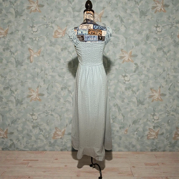 Derek Heart Light Blue Eyelet Maxi Dress - Picture 2 of 4